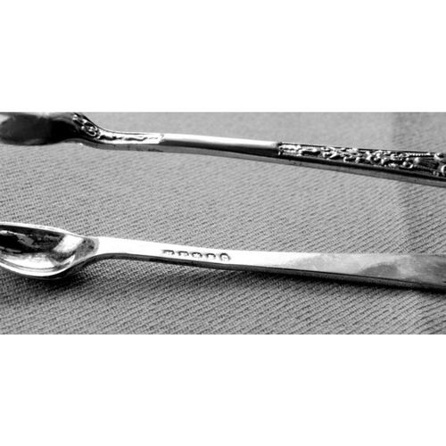 Decorative Victorian Silver Plated Sugar Tongs 1897 to 1899 Harrison Fisher 2183