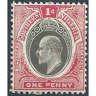 Southern Nigeria 1903 SG11 1d Grey-Black & Carmine Mounted Mint . . ..