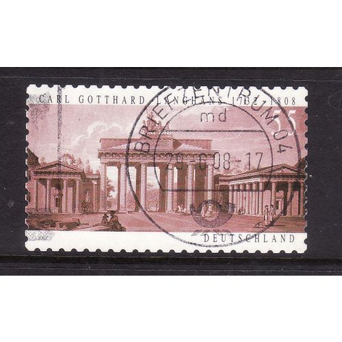GERMANY 2007 55c ANNIV BIRTH CARL GOTTHARD LANGHAMS FINE USED#