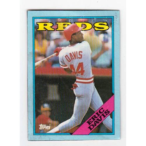 1988 Topps Eric Davis #J wax box bottom card – Reds