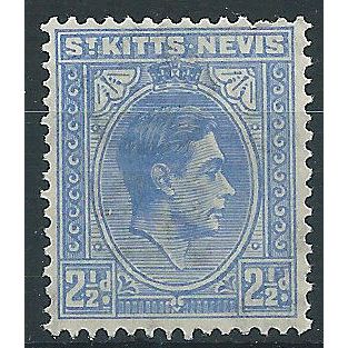 St Kitts-Nevis 1943 SG72a 2 1/2d Bright Ultramarine Mounted Mint . ..