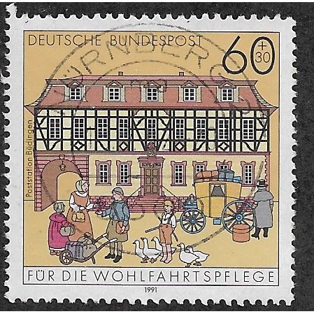 GER 1991 60pf +30 'CHARITY - POSTAL BUILDINGS' FINE USED (EBID54-519)