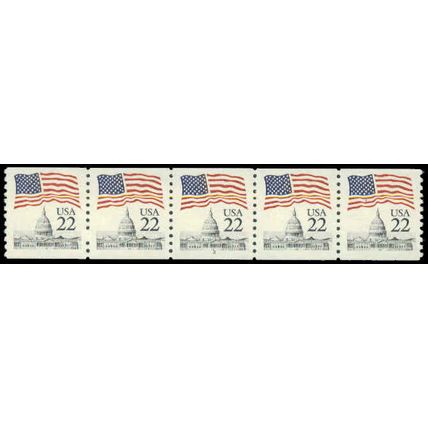 2115 22c U.S. Flag Very Fine MNH PNC 2/5 P0323