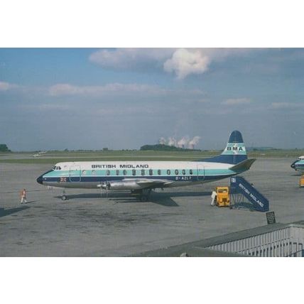 BMA Viscount G-AZLT in 1977 East Midlands Airport Limited Edition 300 Postcard