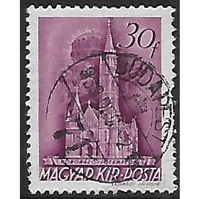 Mi 607: 30 f. purple Definitive Stamp: Matthias Church, Budapest, wmk. IX B1