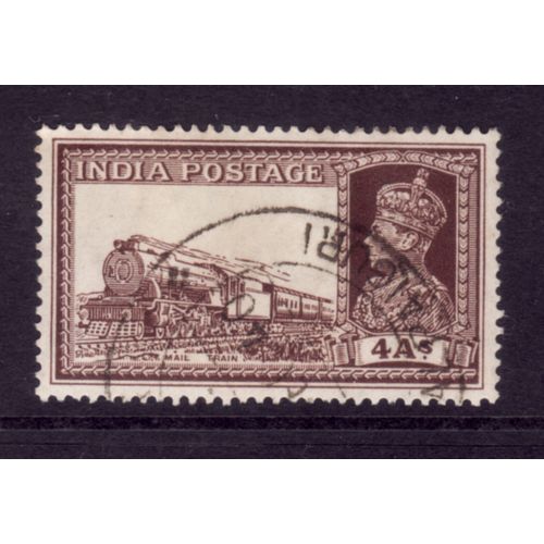 INDIA 1937 SG 255 4a BROWN MAIL TRAIN FINE USED