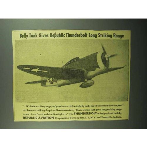 1943 Republic Aviation Thunderbolt Ad - Belly Tank