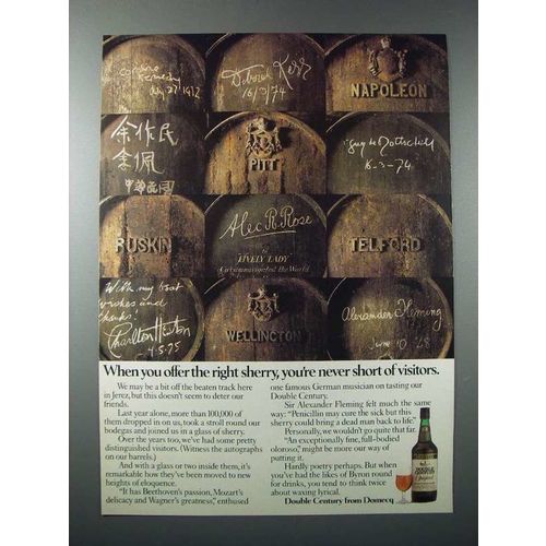 1978 Domecq Double Century Sherry Ad - Visitors