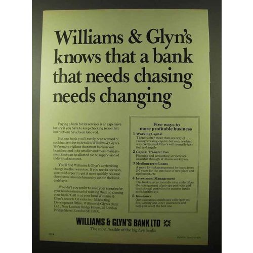 1978 Williams & Glyn's Bank Ad - Chasing Changing