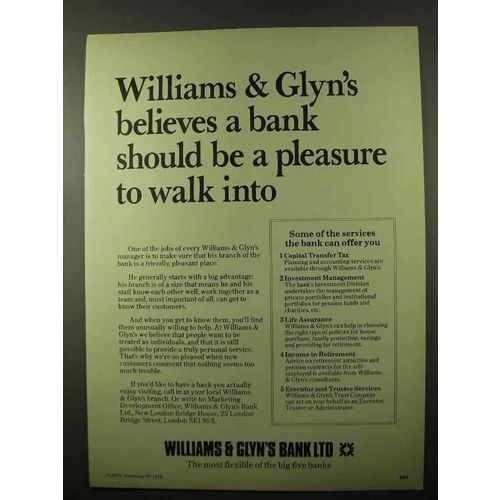 1978 Williams & Glyn's Bank Ad - Pleasure To Walk Into