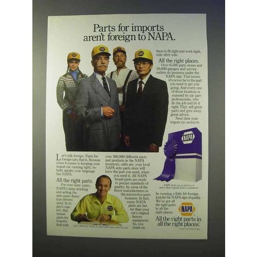 1986 NAPA Auto Parts Ad - Imports Aren't Foreign