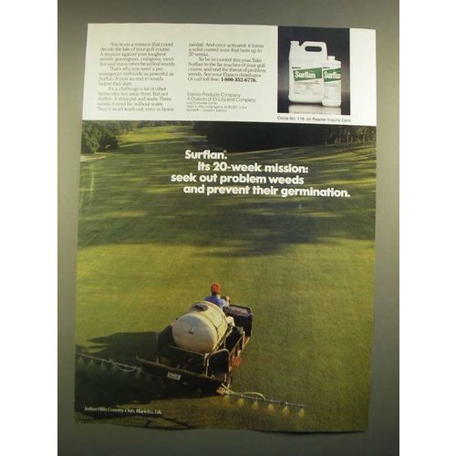1988 Elanco Surflan Ad - Its 20-Week Mission