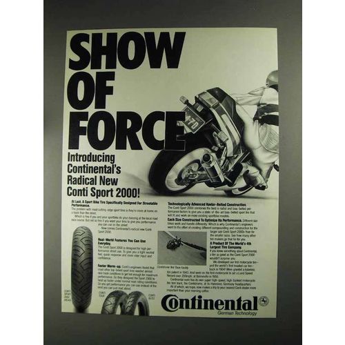 1991 Continental Conti Sport 2000 Tires Ad - Force