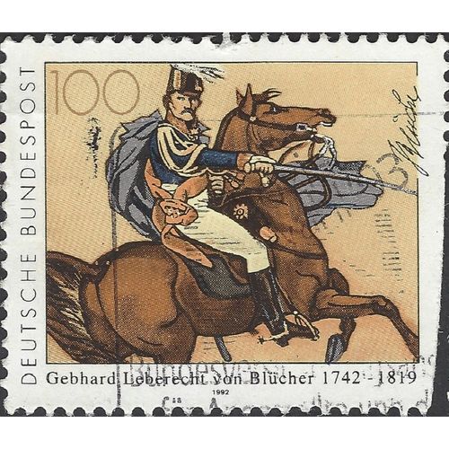 GERMANY, Gebhard Leberecht von Blücher, 1742-1819, light brown 1992, 100pf, #5