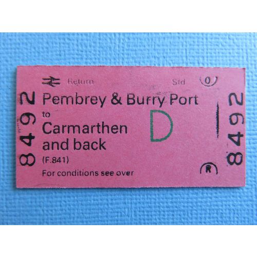 BR Pembrey & Burry Port-Carmarthen Rtn Ticket