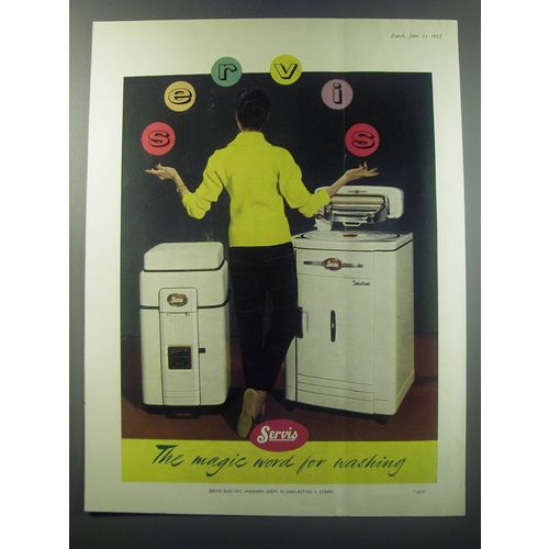 1955 Servis Electric Washers Ad - The magic word for washing