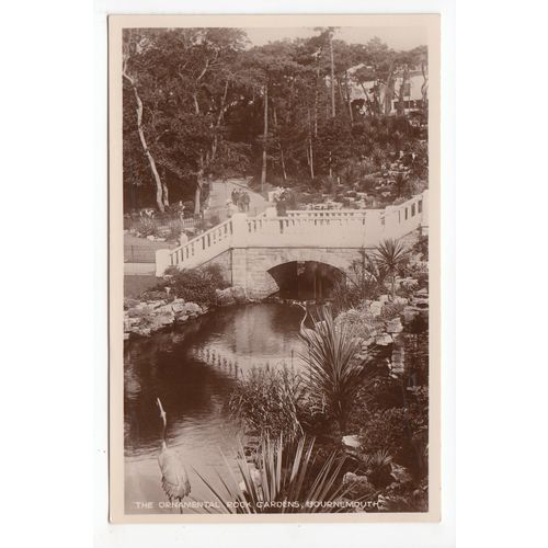 The Ornamental Rock Gardens Bournemouth Postcard RP Dorset