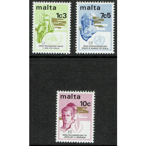 Malta 1973 Anniversaries set 3v SG504-506 UM