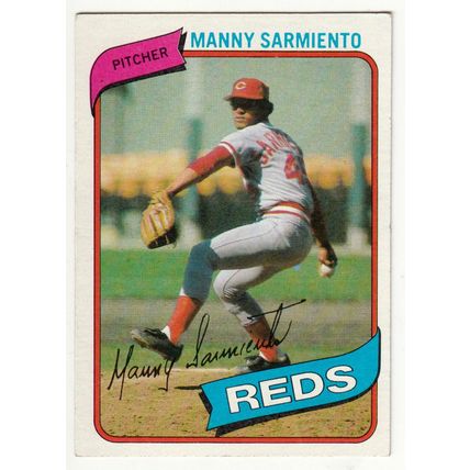 1980 Topps baseball card 21 Manny Sarmiento - Reds