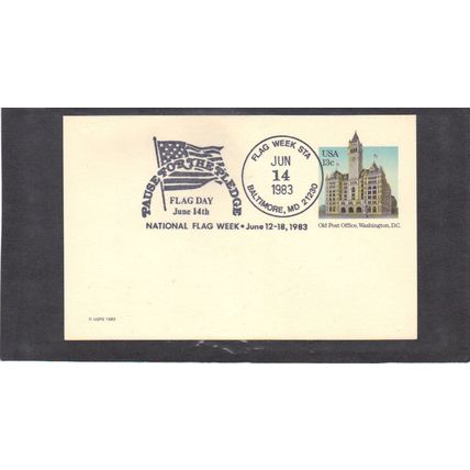 Event Flag Day UX99 13c Post Office (No Cachet-U/A) CV03734
