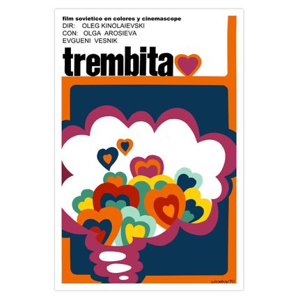 Movie Poster.TREMBITA.Love thought.Valentine film.Romantic interior home Design