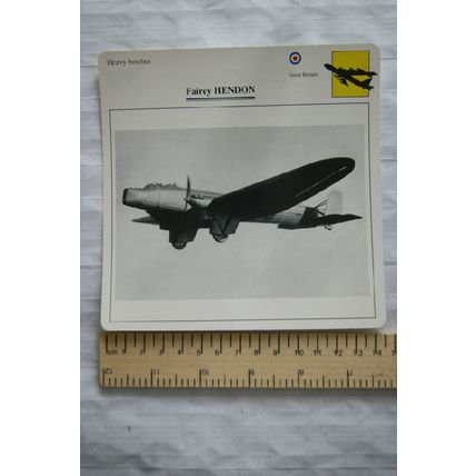 Fairey Hendon - GB - Heavy Bomber - Collectors Club Card