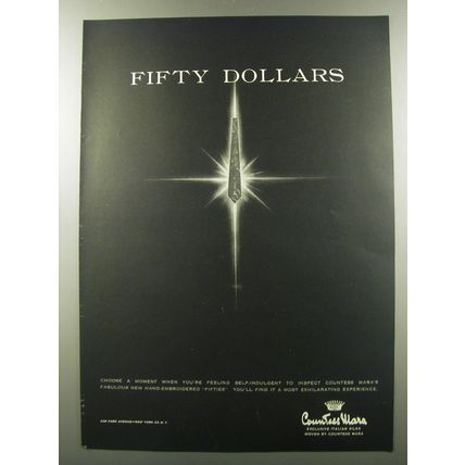 1953 Countess Mara Ties Ad - Fifty Dollars