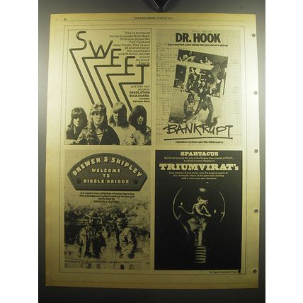 1975 Capitol Records Ad - Sweet Desolation Boulevard; Dr. Hook Bankrupt