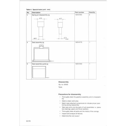 Volvo EC290B Excavator Transmission Slew Service Manual VOE2124354169 2002 PDF