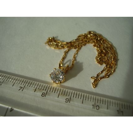 Necklace 9ct Hallmark Gold Zircon Pendant 9K 375 9 carat 18" Chain