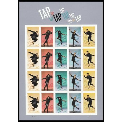 U.S. Tap Dance Stamps - No Die Cut - Imperforate Sheet Of 20