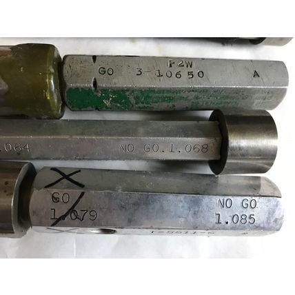 lot THE PIPE MACHINERY GO NO GO PLUG GAGE 1.068,1.079,AD