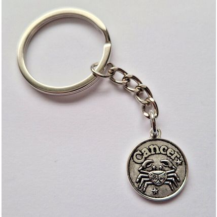 New Metal CANCER Keyring Key Chain ZODIAC CHARMS CRAB STAR SIGN