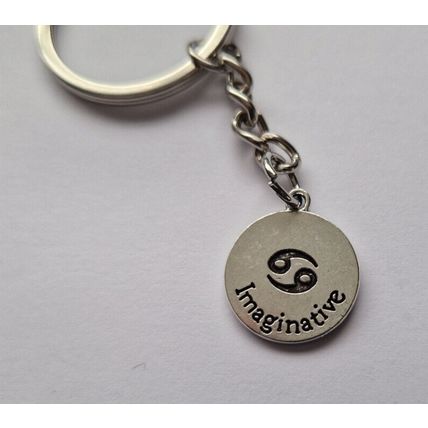 New Metal CANCER Keyring Key Chain ZODIAC CHARMS CRAB STAR SIGN