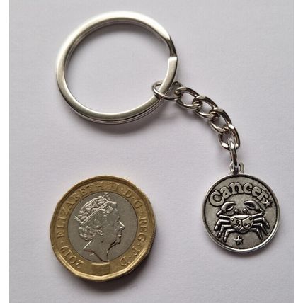New Metal CANCER Keyring Key Chain ZODIAC CHARMS CRAB STAR SIGN