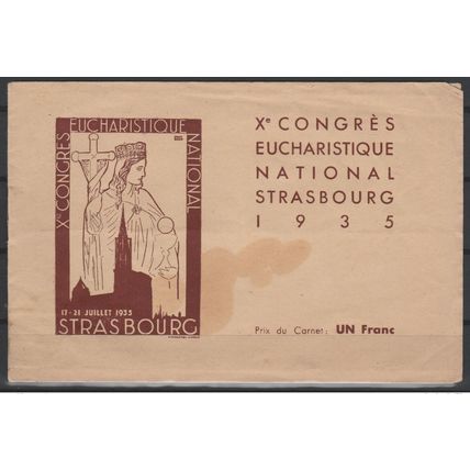 France 1935 Strasbourg Xè Congrès Eucharistique National Cathédrale Carnet 8v