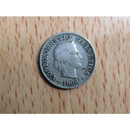 Switzerland 1908 5 Rappen Coin