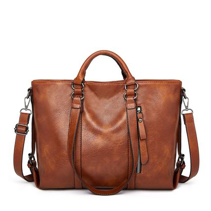 Women Genuine Leather Purses Handbags Brown