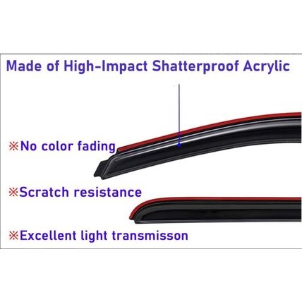 Vent Visors Fits 2013-2018 Nissan Pathfinder by Lightronic WV194479 , 4-Pieces