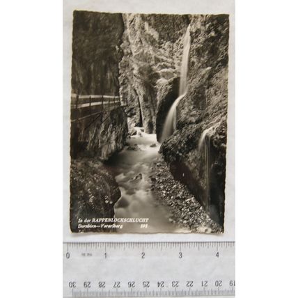 old postcard In der Rappenlochschlucht, Dornbirn, Vorarlberg