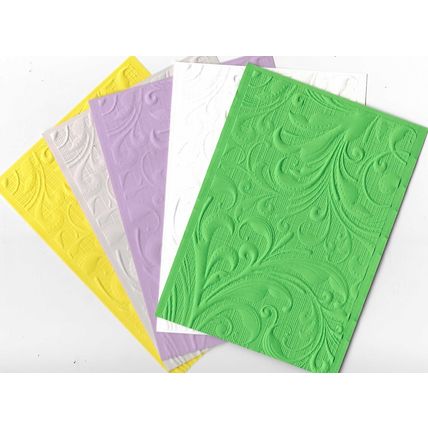 A6 Embossed Card. 10 Sheets. Flourishes. Cardmaking Scrapbooking Crafts Toppers