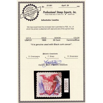 121, Used 30¢ Eagle - Superb GEM With PSE Certificate - Stuart Katz
