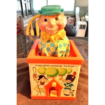 Old Vintage Original Fisher Price Jack In The Box Puppet 10" Tall Working 1970