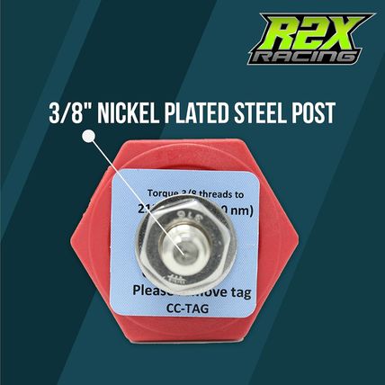 Thru Panel Battery Cable Bulkhead Connectors with Copper Core 3/8" Terminal Post