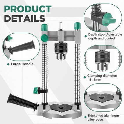 Zonon Portable Drill Guide Attachment - Multi-Angle Press for 1/4" and 3/8" - Pr