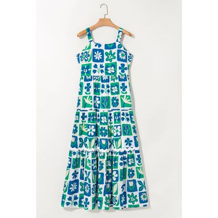 Multicolour Floral Maxi Sundress with Ricrac Trim