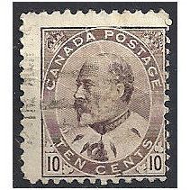 Canada 1903 SG183 10c Pale Dull Purple Filler (tear).