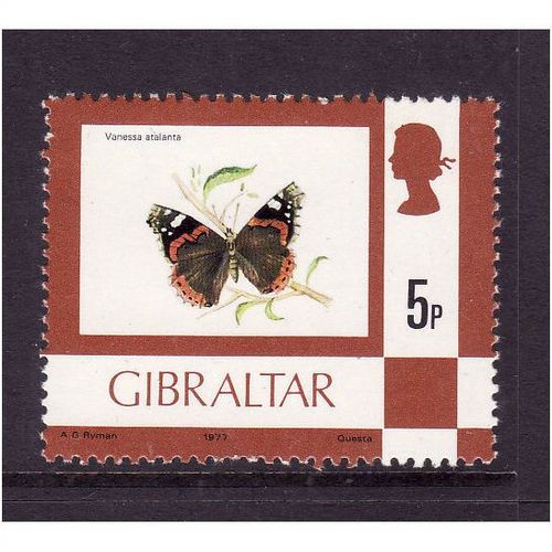 GIBRALTAR 1977 5 p BUTTERFLY SG 380 U/M MINT