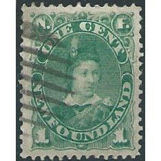 Newfoundland 1887 SG50 1c Blue-Green Fine Used ....