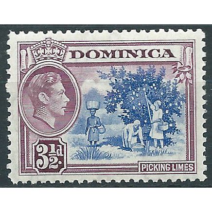 Dominica 1947 SG104a 3 1/2d Ultramarine & Purple Mounted Mint....